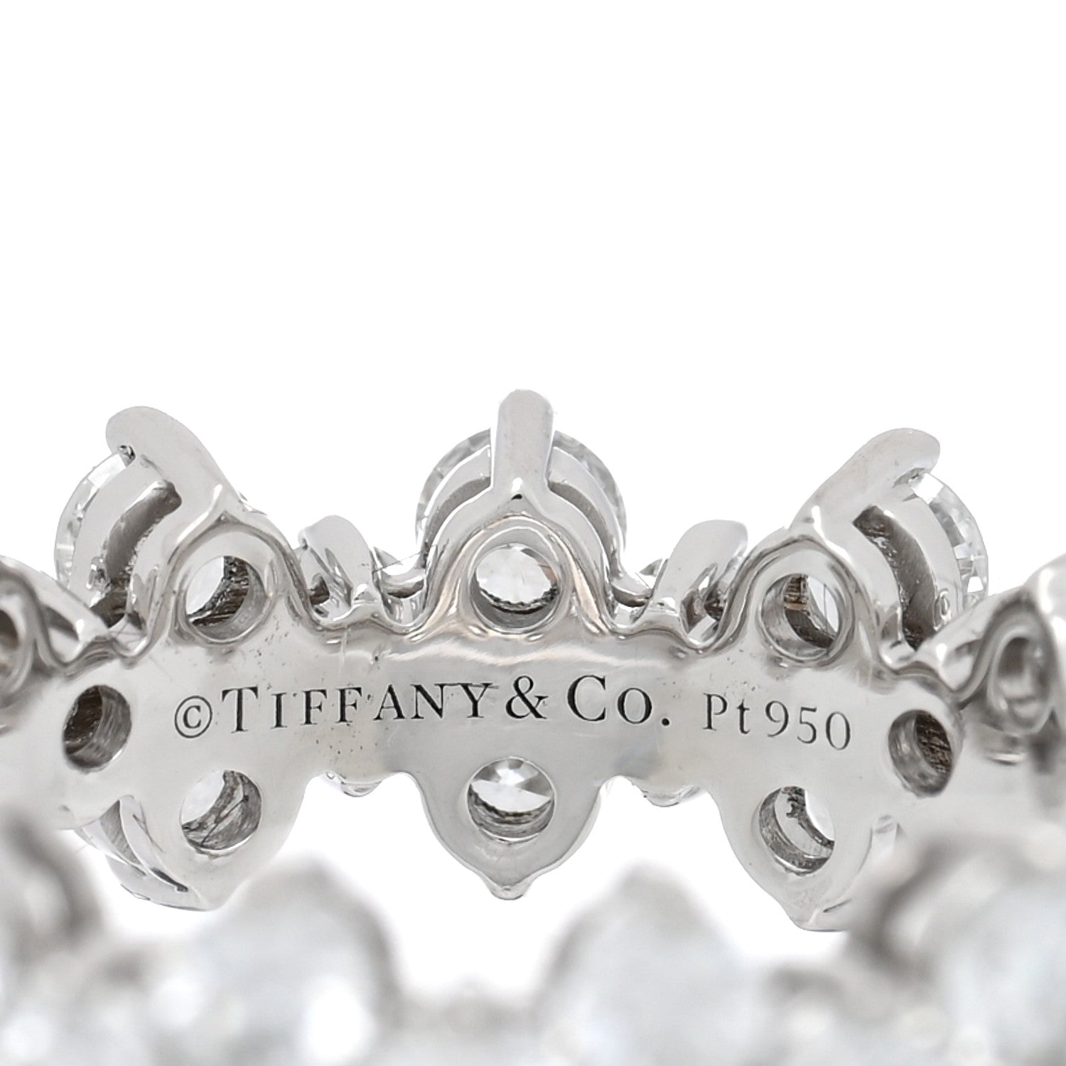 Tiffany Platinum Diamond Aria Band Ring 46 3.75 4 of 5
