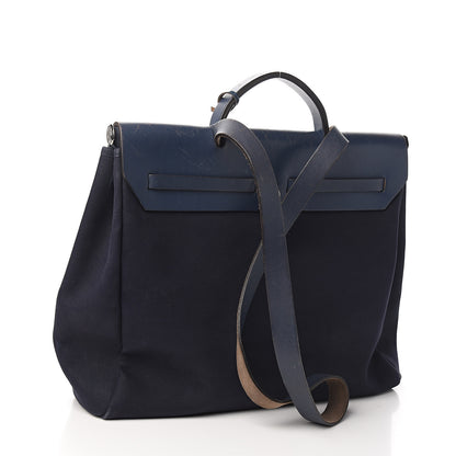 Hermes Toile Vache Calfskin Herbag 39 MM Bleu Indigo 2 of 12