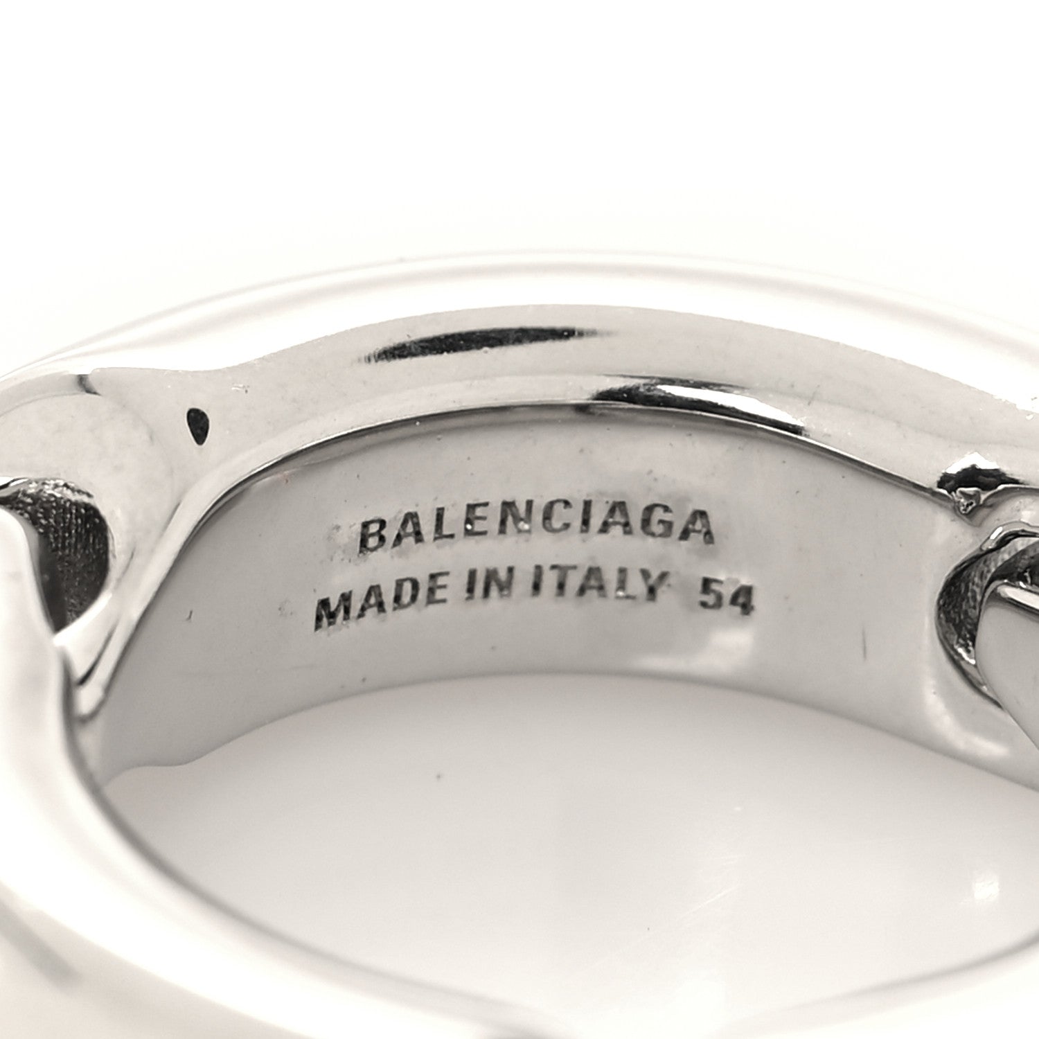 Balenciaga Brass Solid 2.0 Ring 54 7 Silver 4 of 4