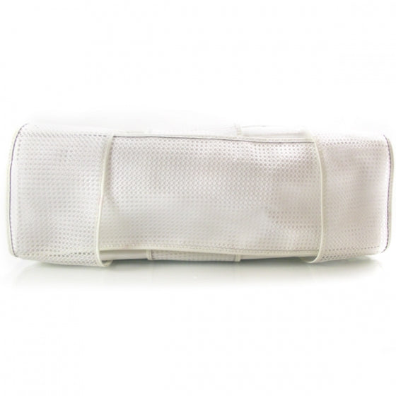 Patent Mesh Crossword Bag White