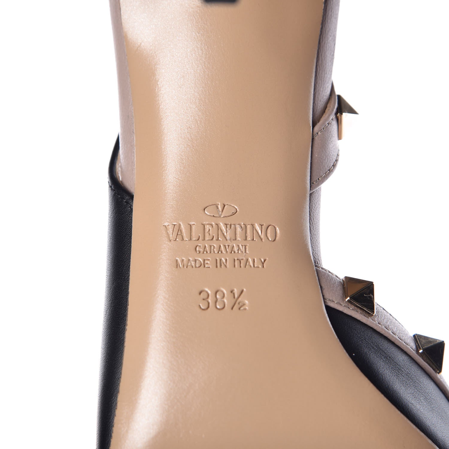 Valentino Garavani Nappa Rockstud Half D'Orsay Slingback 85mm Pumps 38.5 Black Poudre 6 of 9