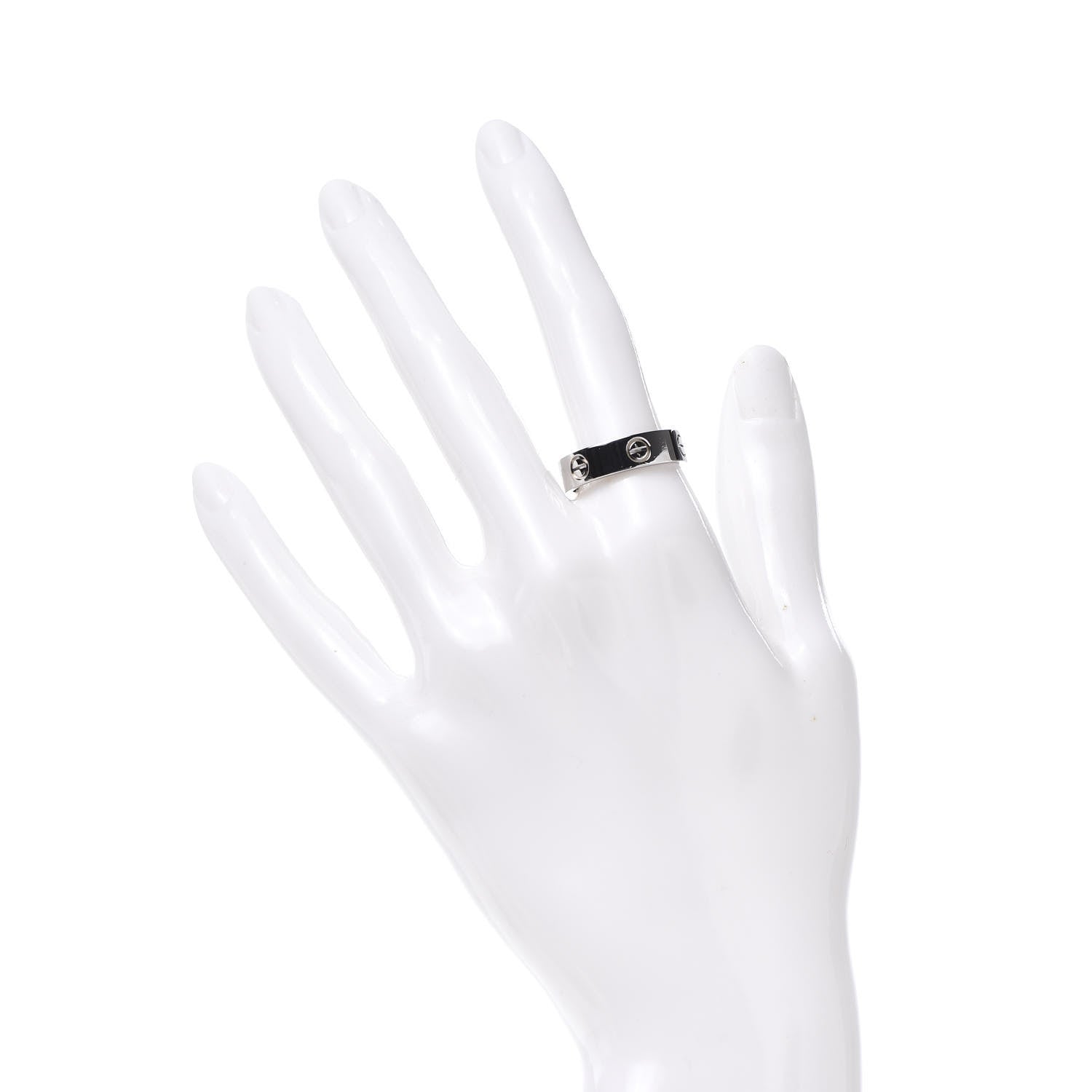 Cartier 18K White Gold 5.5mm LOVE Ring 56 7.5 2 of 4