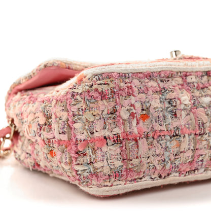 Chanel Tweed Braid Mini Flap White Pink 8 of 13