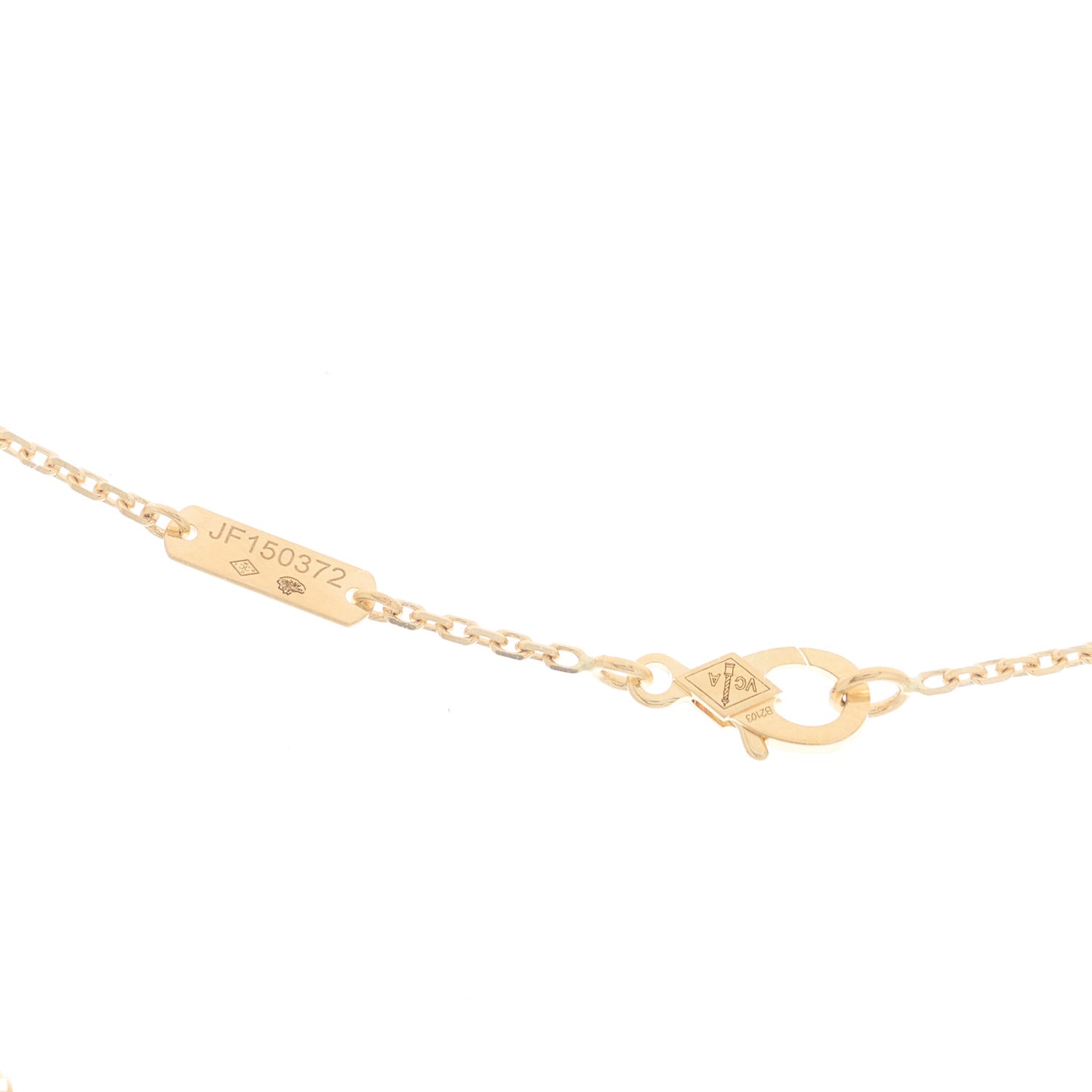 18K Yellow Gold Black Onyx Vintage Alhambra Pendant Necklace