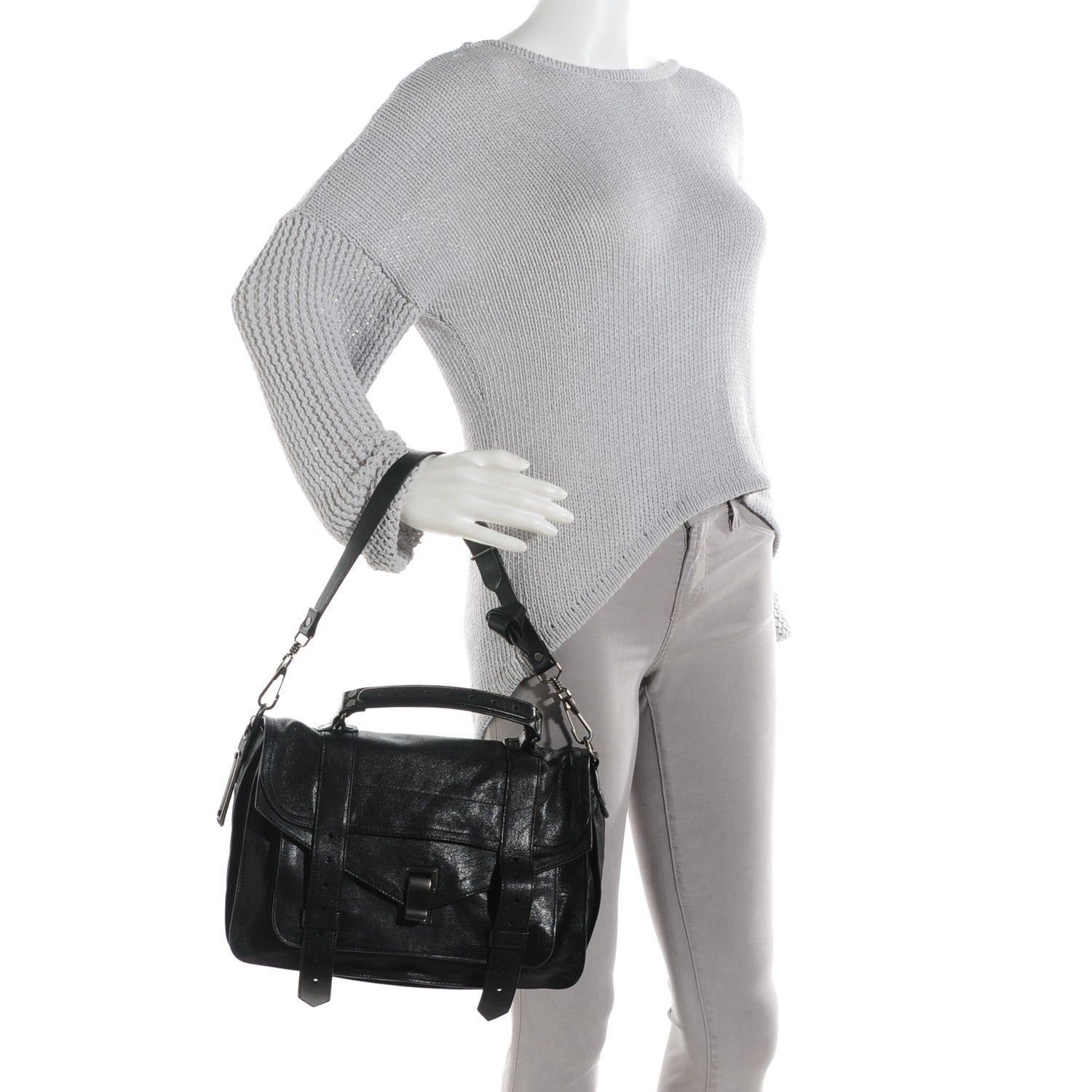 Proenza Schouler Lambskin PS1 Medium Satchel Black 5 of 11