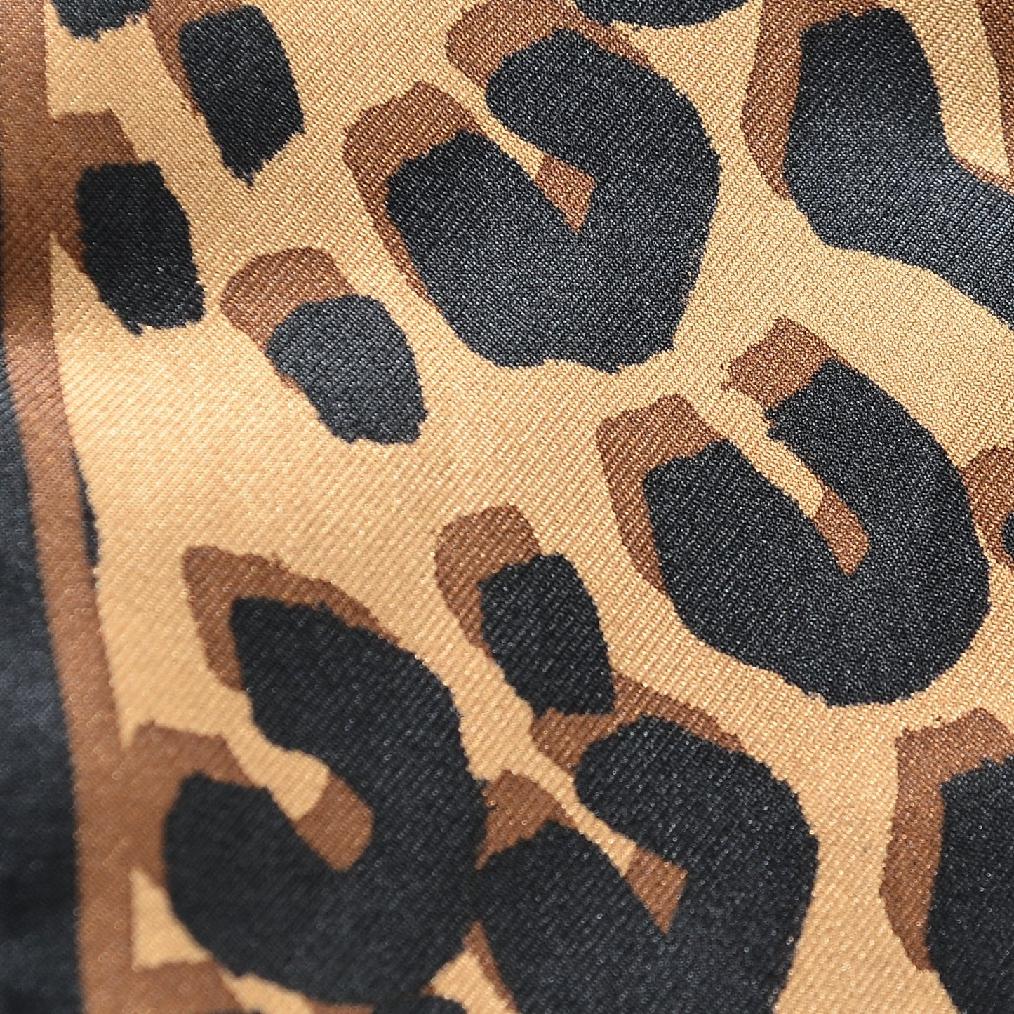 Silk Leopard Bandeau Scarf Marron