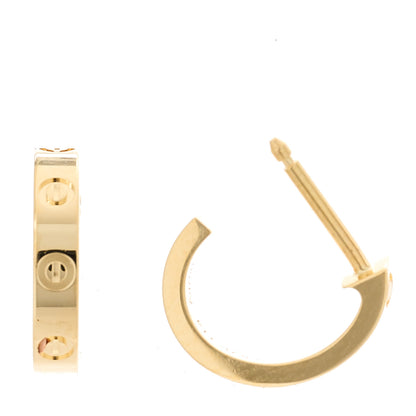 Cartier 18K Yellow Gold Small LOVE Hoop Earrings 1 of 6
