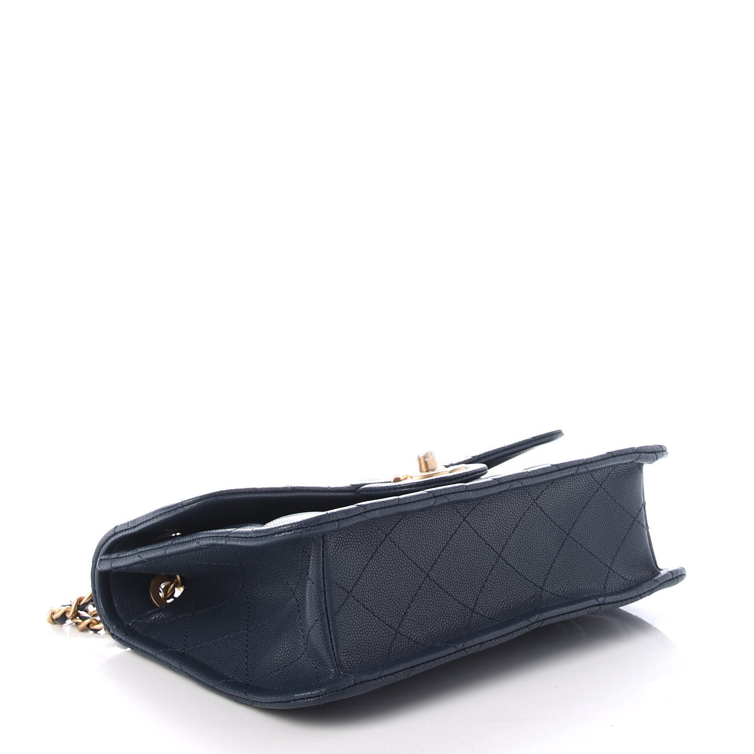 Chanel Caviar Quilted Medium Sweet Classic Flap Navy Blue 4 of 9