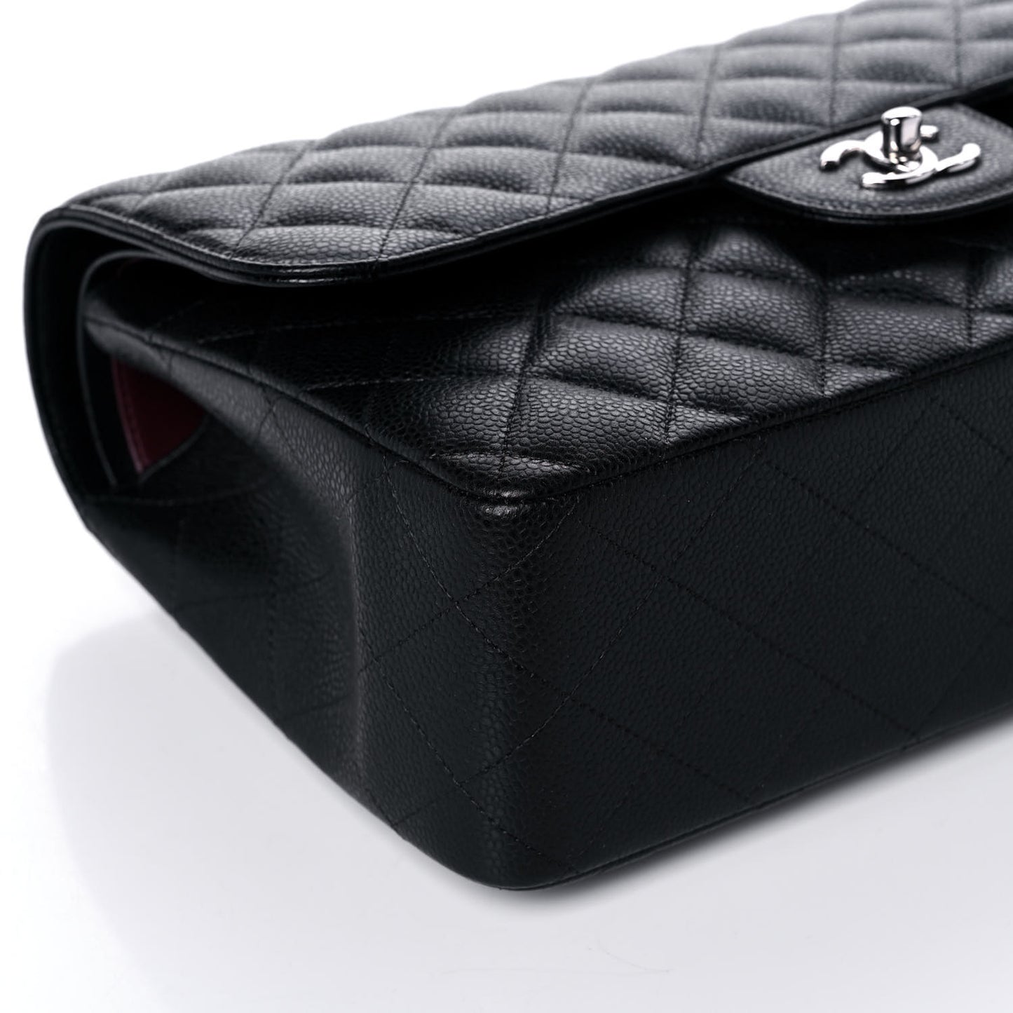 Caviar Quilted Jumbo Double Flap Black