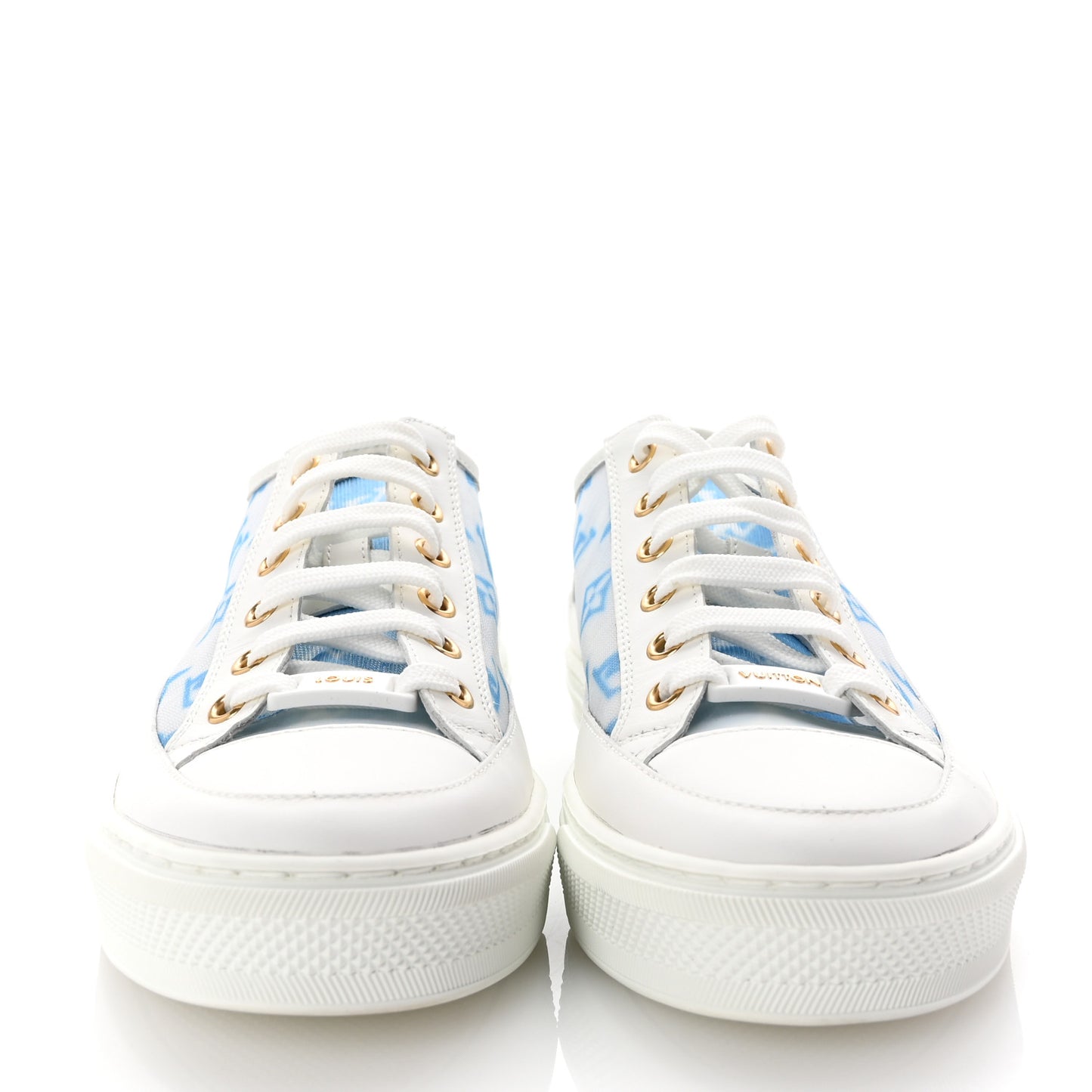 Technical Fabric Calfskin Monogram Stellar Sneakers 37 Blue