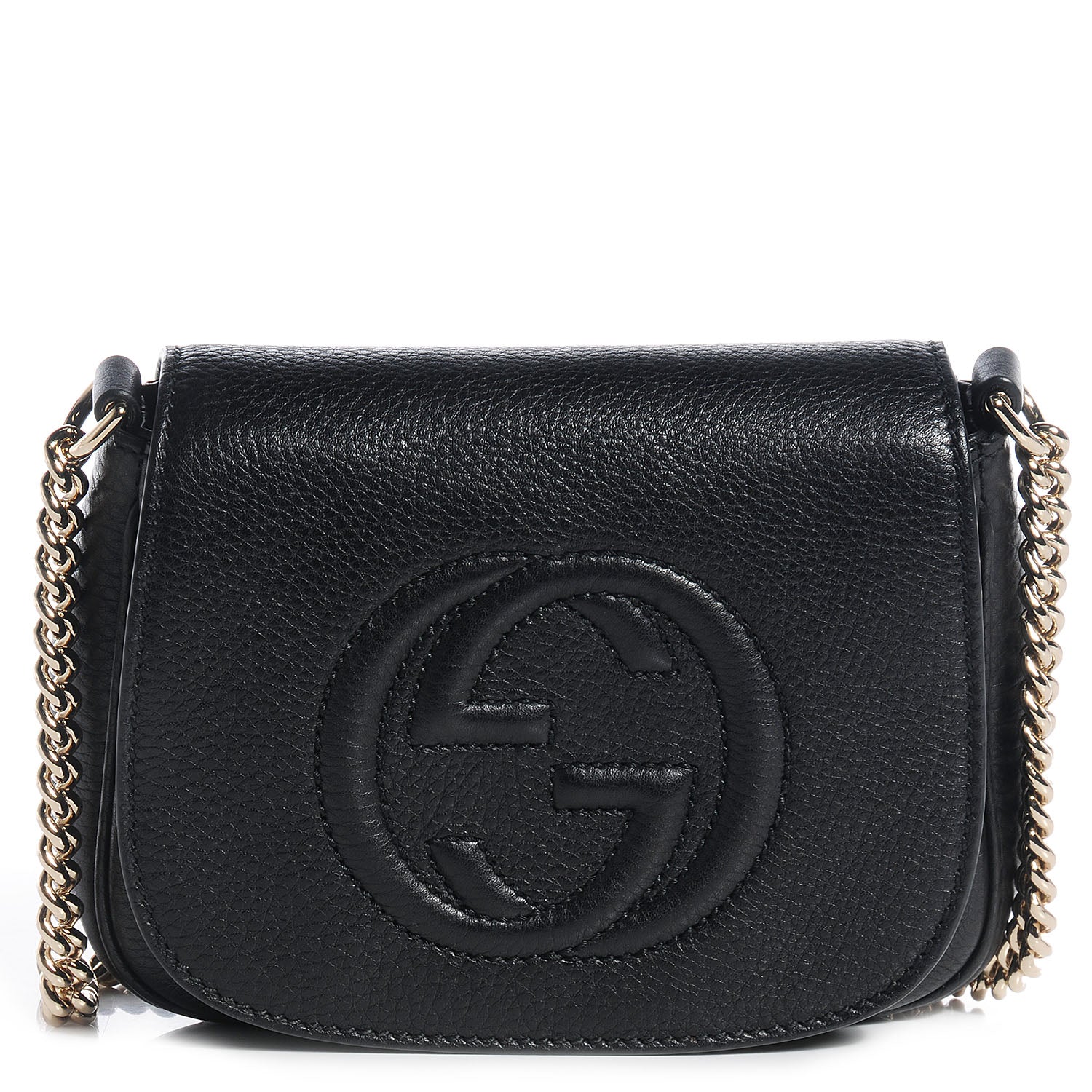 Gucci Pebbled Calfskin Small Soho Flap Crossbody Black 1 of 7