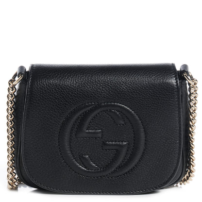 Gucci Pebbled Calfskin Small Soho Flap Crossbody Black 1 of 7