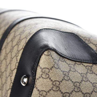 Gucci GG Supreme Monogram Selleria Calfskin Medium Duffle Beige Ebony Black 11 of 15