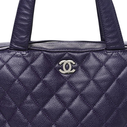 Chanel Caviar Quilted Bowler Dark Purple 8 of 11