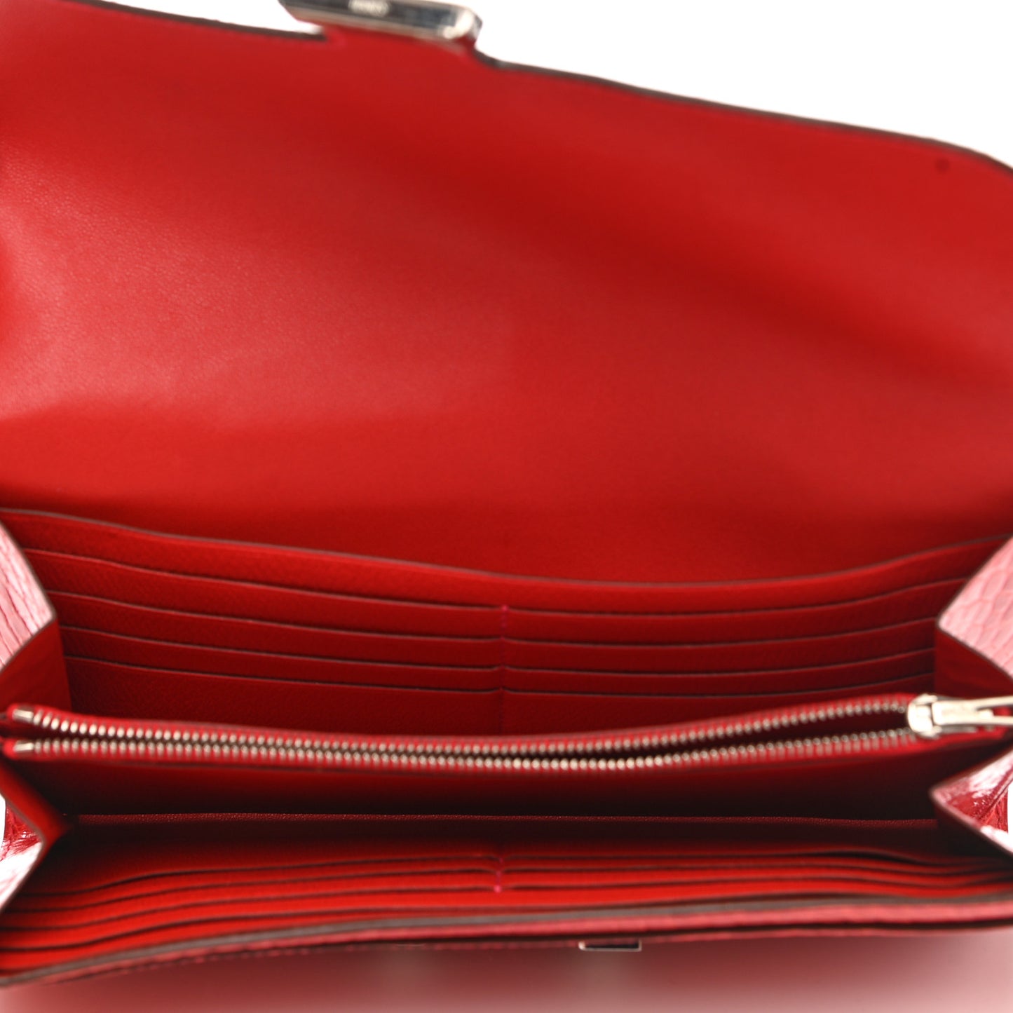 Shiny Alligator Constance Long Wallet Geranium