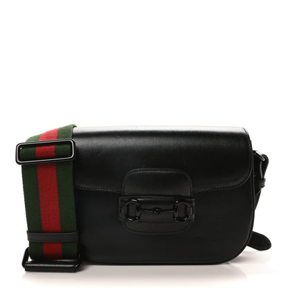 Gucci Azalea Calfskin Web Monochrome Small Horsebit 1955 Shoulder Bag Black 1 of 11