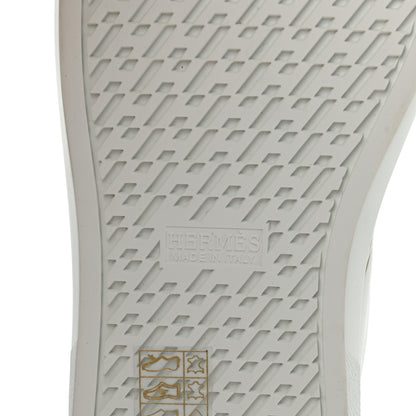 Hermes Nappa Womens Avantage Sneakers 38 White Gold 6 of 8