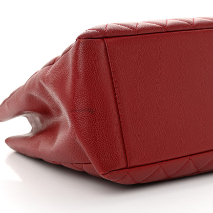 Chanel Caviar Quilted Grand Shopping Tote GST Red 9 of 17