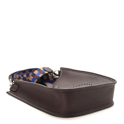 Hermes Taurillon Clemence Maxi Quadrille Evelyne TPM Rouge Sellier Bleu Bill Biscuit Rouge H 4 of 9