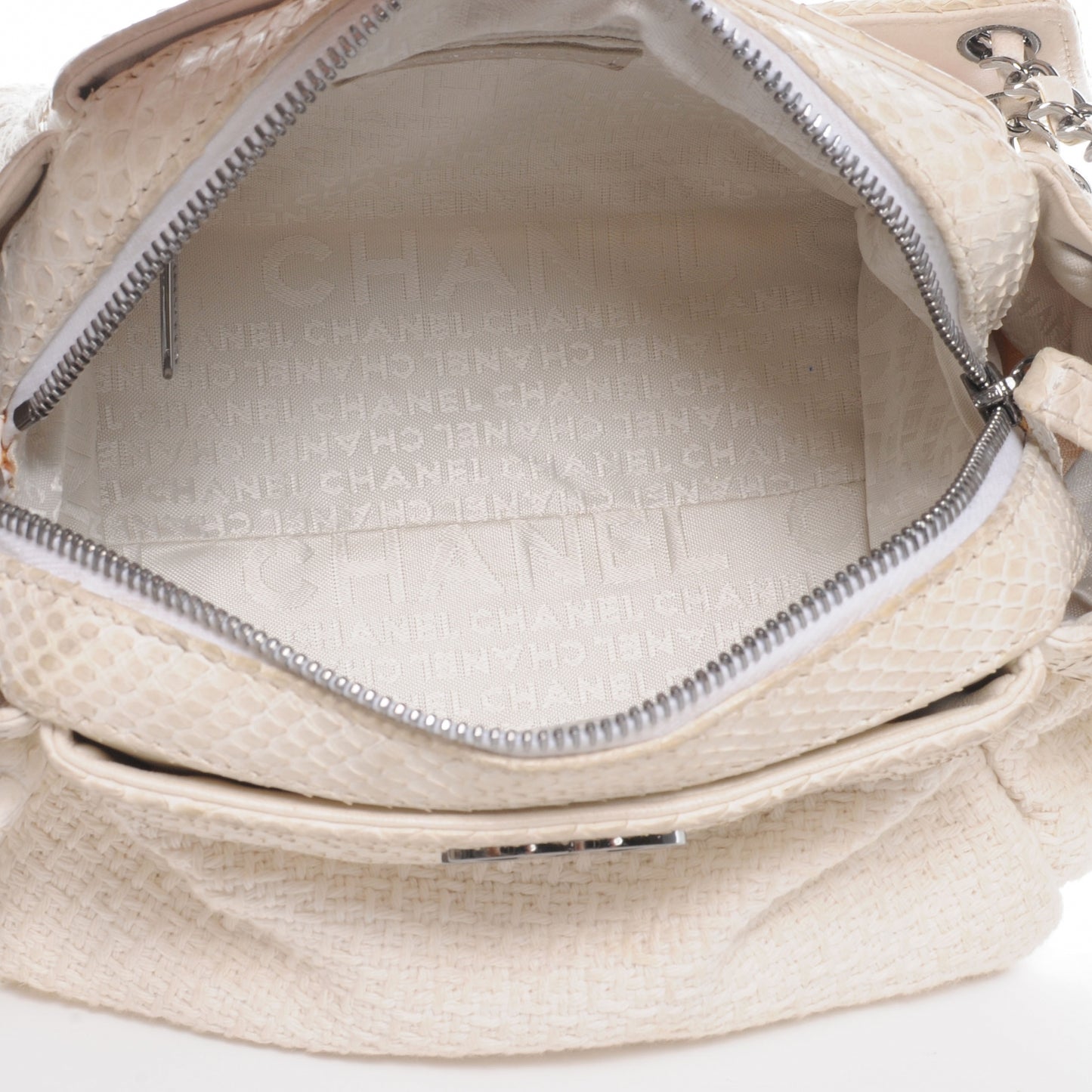 Python and Woven Tweed Accordion Shoulder Bag