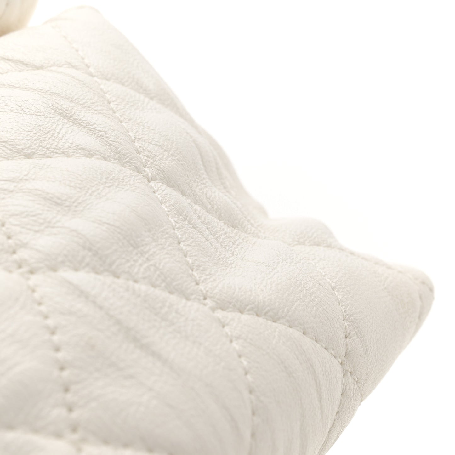 Crumpled Lambskin Quilted Small CC Links Shoulder Bag White