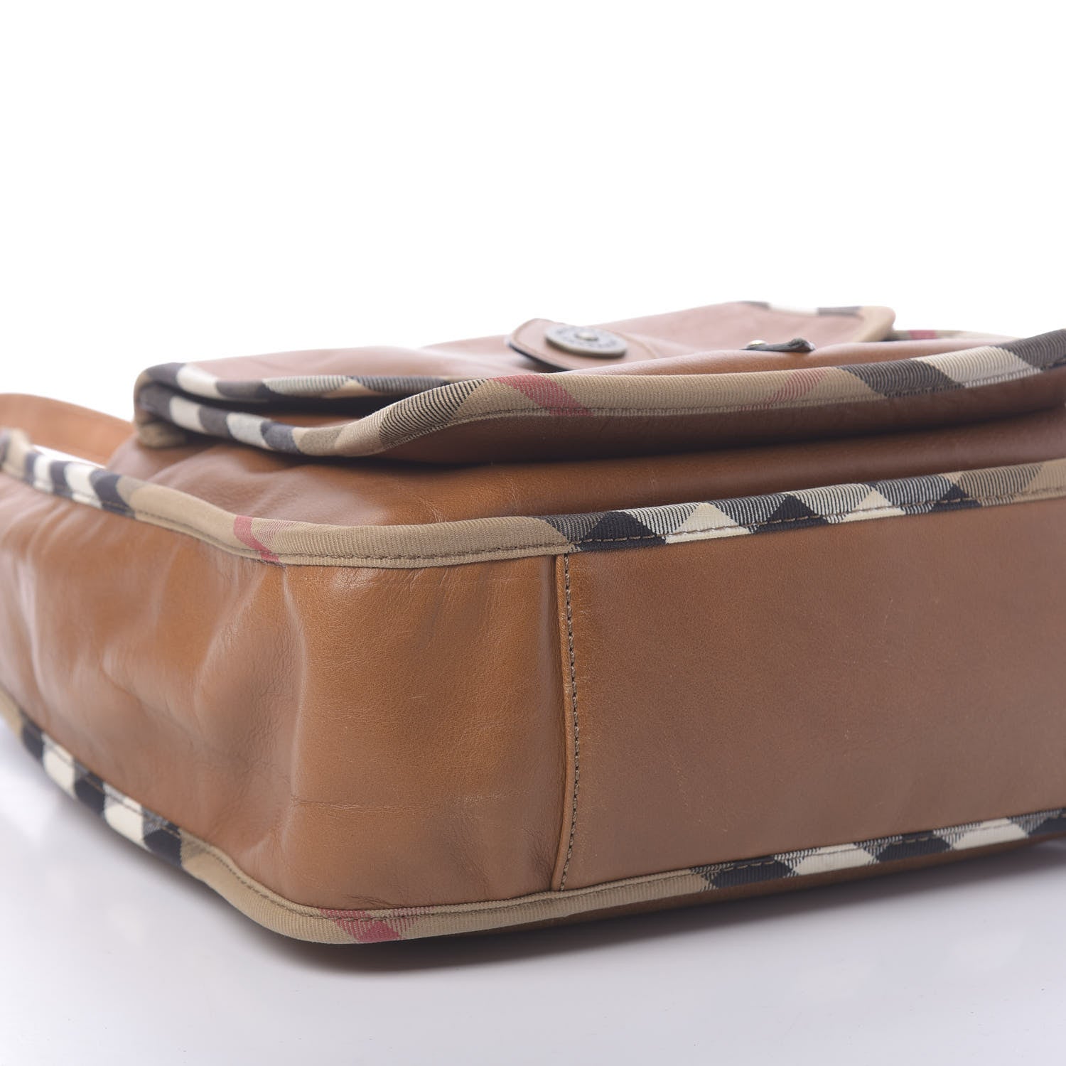Burberry Calfskin Nova Check Shoulder Bag Tan 15 of 16