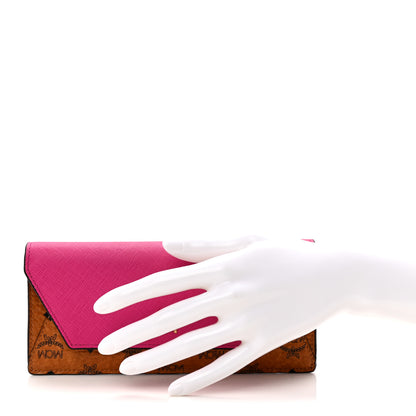 MCM Visetos Love Letter Long Flap Wallet Cognac Pink 2 of 8