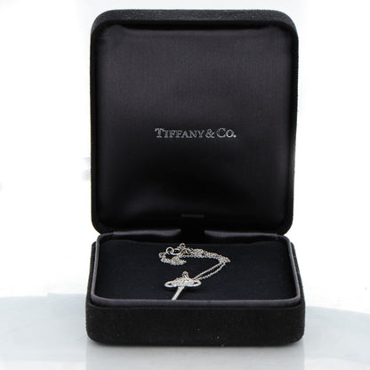 Tiffany Platinum Diamond .90ct Fleur De Lis Key Pendant Necklace 8 of 8