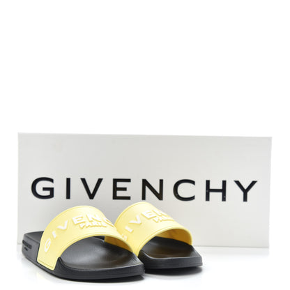 Givenchy Rubber Logo Womens Pool Slide Sandals 35 Pale Yellow 9 of 9