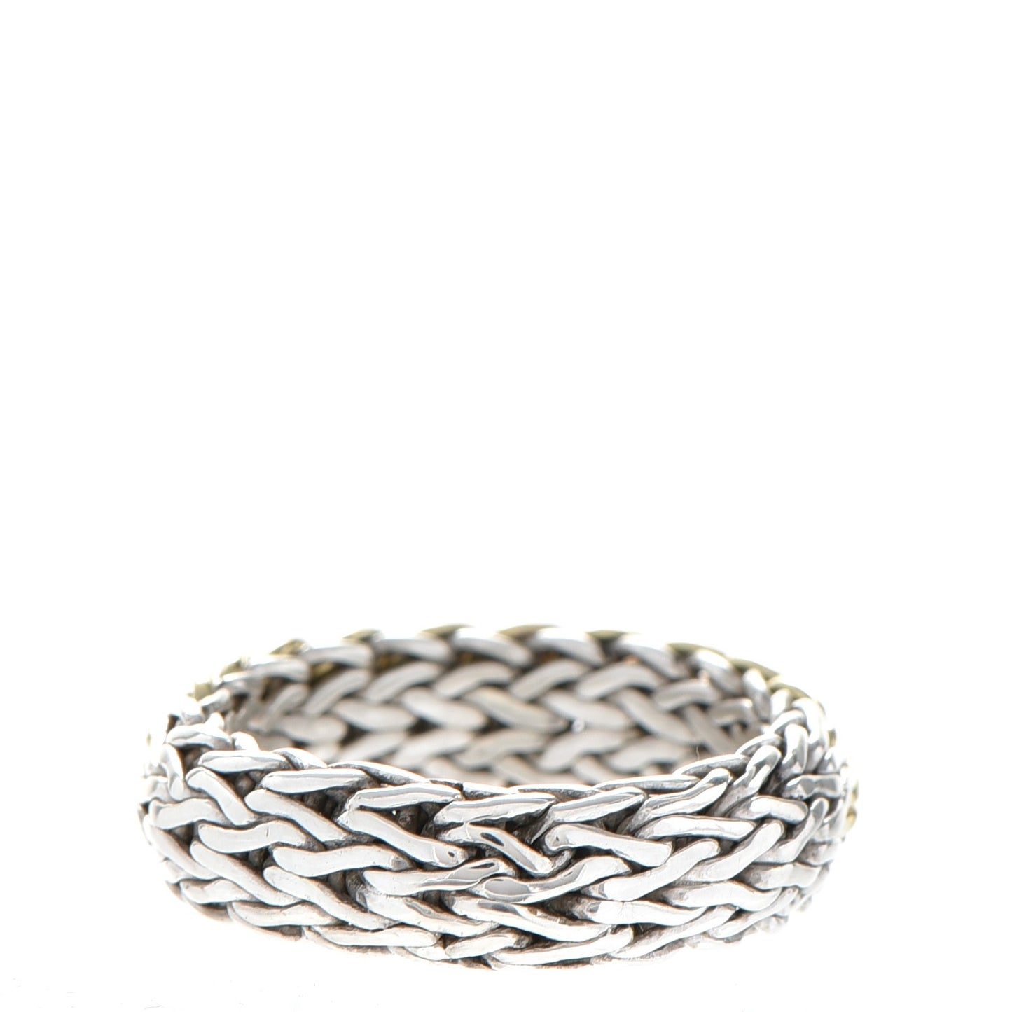 Sterling Silver 18K Yellow Gold Classic Chain Ring 57 8