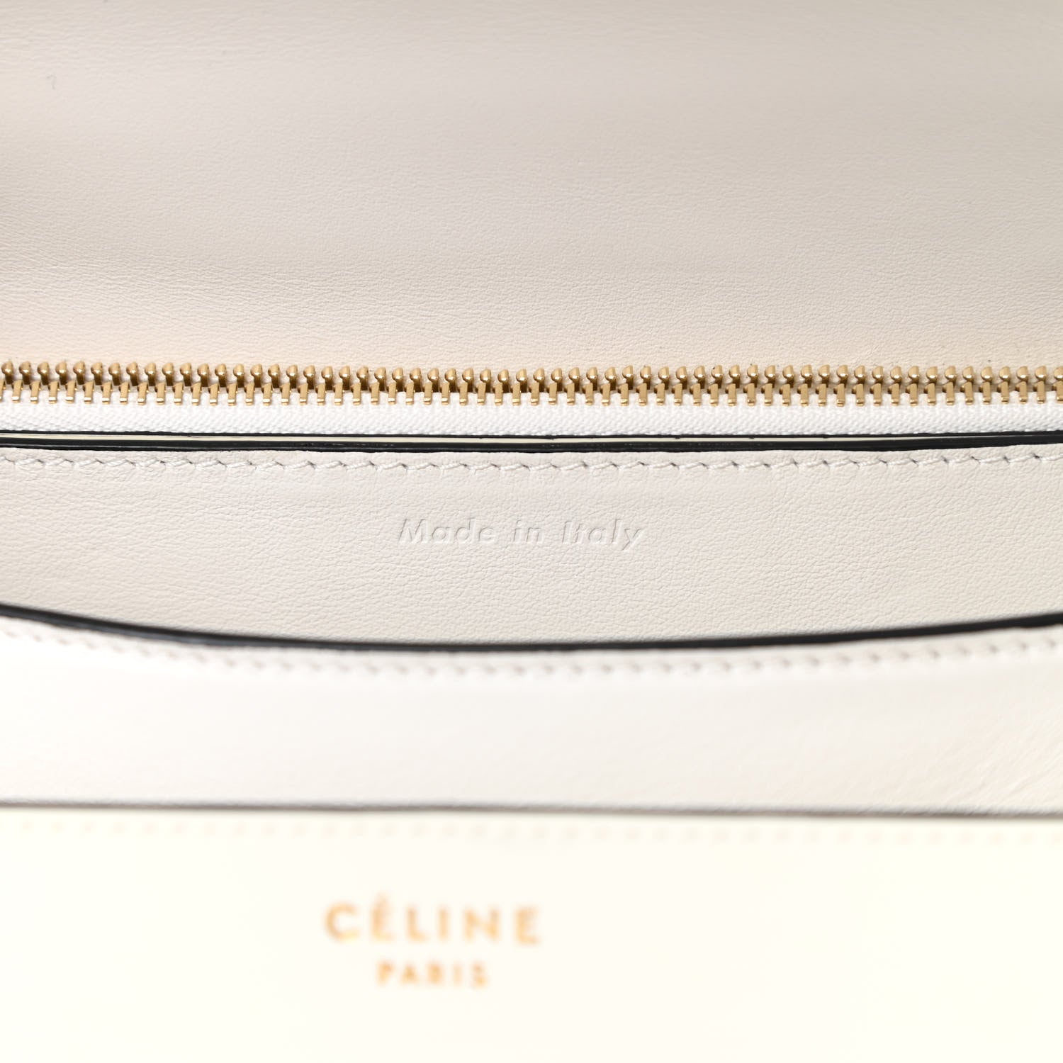 Celine Spazzolato Calfskin Medium Classic Box Flap Bag White 7 of 16