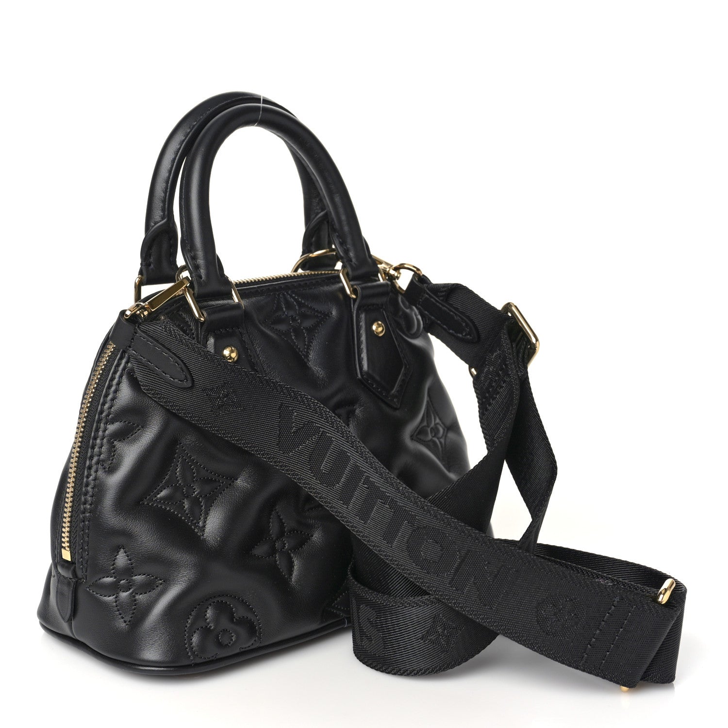 Louis Vuitton Calfskin Bubblegram Alma BB Black 3 of 8