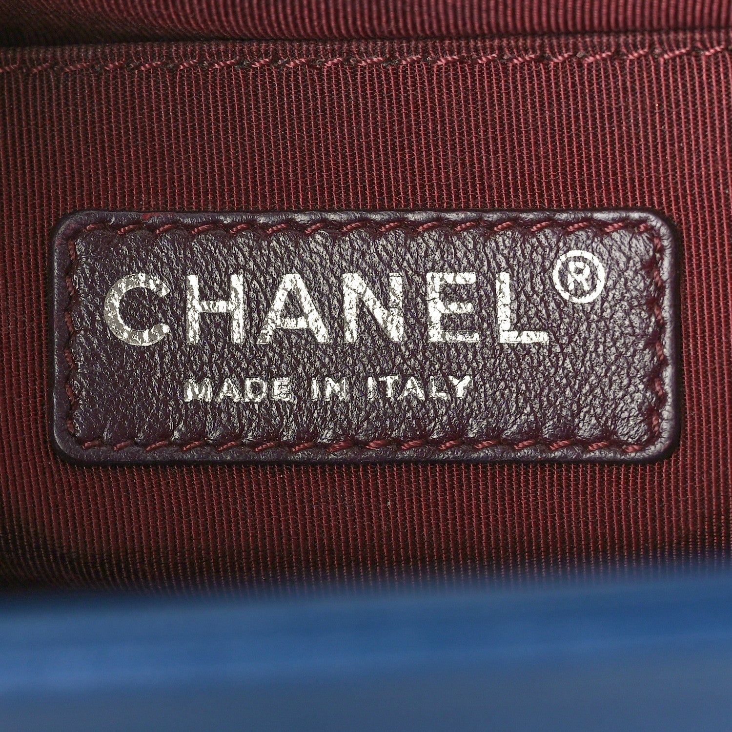 Chanel Wrinkled Lambskin Chevron Quilted Medium Boy Flap Navy 6 of 10