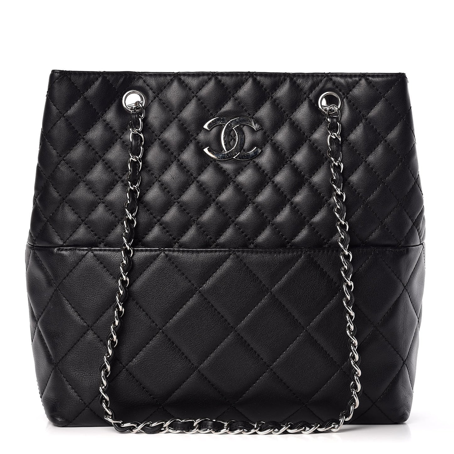 Calfskin Quilted In The Business North South Tote Black