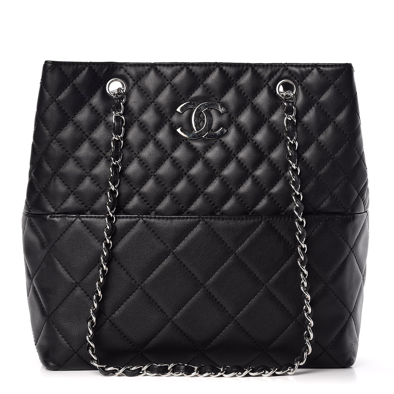 Chanel Calfskin Quilted In The Business North South Tote Black 1 of 15