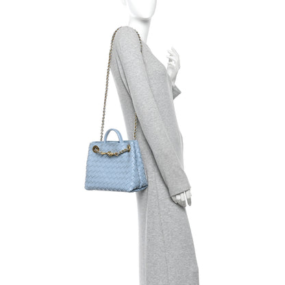 Bottega Veneta Nappa Intrecciato Small Andiamo With Chain Shoulder Bag Ice 2 of 9