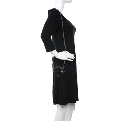 Chanel Lambskin Mini Camellia Bouquet Clutch With Chain Black 2 of 12