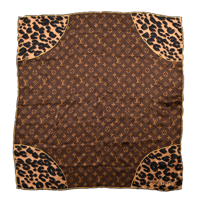 Louis Vuitton Silk Leopard Monogram Square Scarf 1 of 3