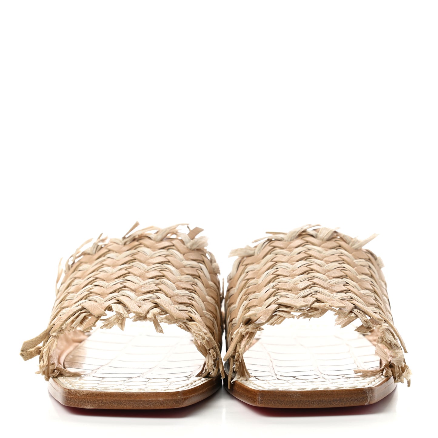 Raffia Soudana Sandal Flats 36.5 Beige