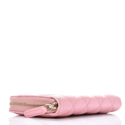 Chanel Iridescent Caviar Quilted Medium Zip Around Wallet Pink 5 of 8