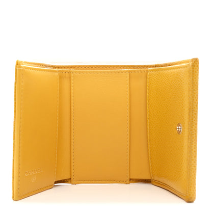 Chanel Caviar Quilted Double Flap Wallet Yellow 5 of 11
