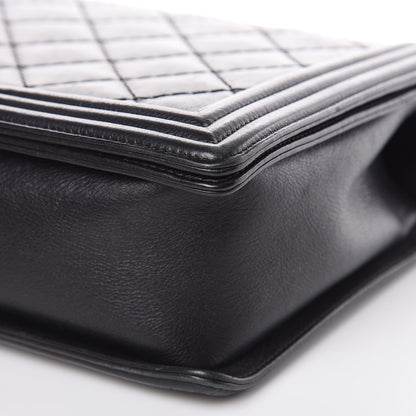 Chanel Calfskin Double Stitch Large Boy Flap Black 10 of 15