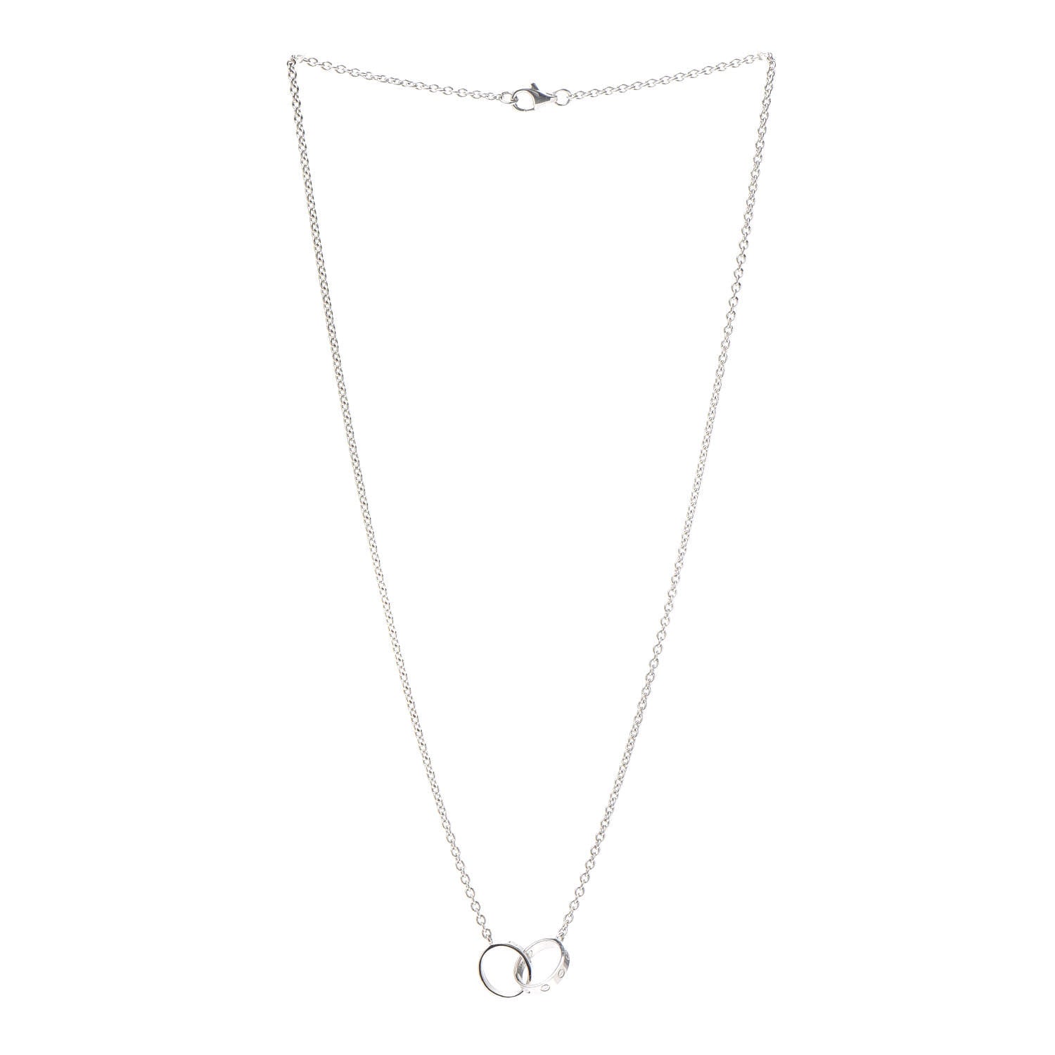 Cartier 18K White Gold Interlocking LOVE Necklace 3 of 8