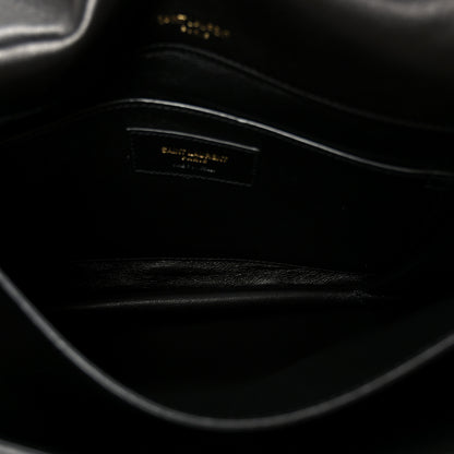 Saint Laurent Lambskin Quilted Monogram Medium Solferino Satchel Black 6 of 12