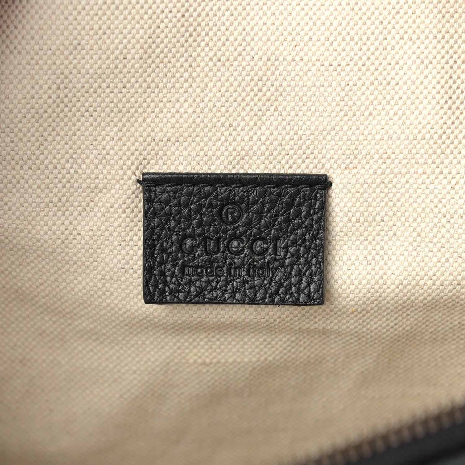 Gucci Grained Calfskin Logo Belt Bag Black 5 of 9