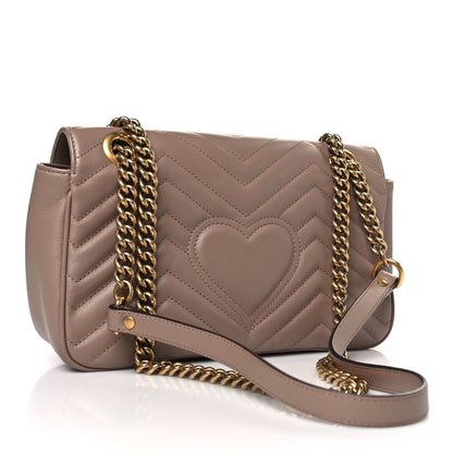 Gucci Calfskin Matelasse Small GG Marmont Shoulder Bag Porcelain Rose 3 of 9