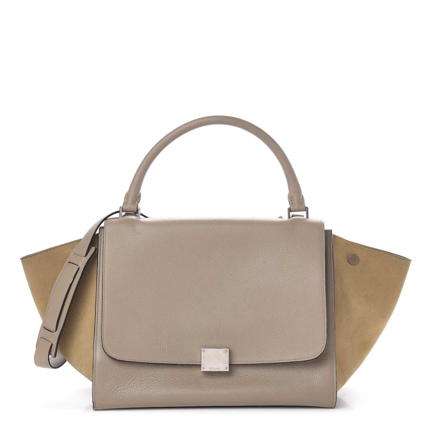Celine Drummed Calfskin Suede Medium Trapeze Dune 1 of 10