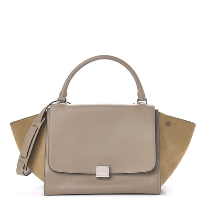 Celine Drummed Calfskin Suede Medium Trapeze Dune 1 of 10