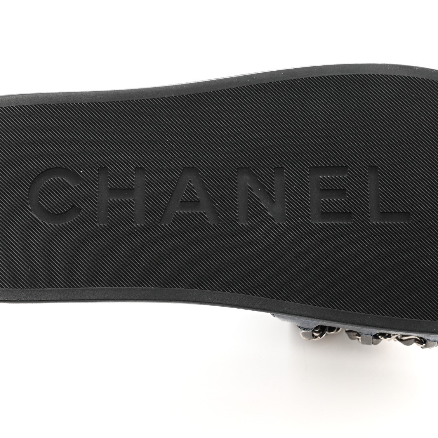 Chanel Fantasy Lambskin Chain Flat Sandals 36 Blue 7 of 11