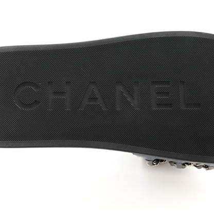 Chanel Fantasy Lambskin Chain Flat Sandals 36 Blue 7 of 11